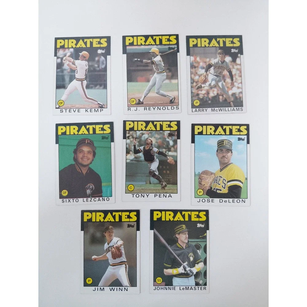 1985 Topps Pittsburgh Pirates Baseball Card Lot Tony Pena Jose DeLeon 8 Cards